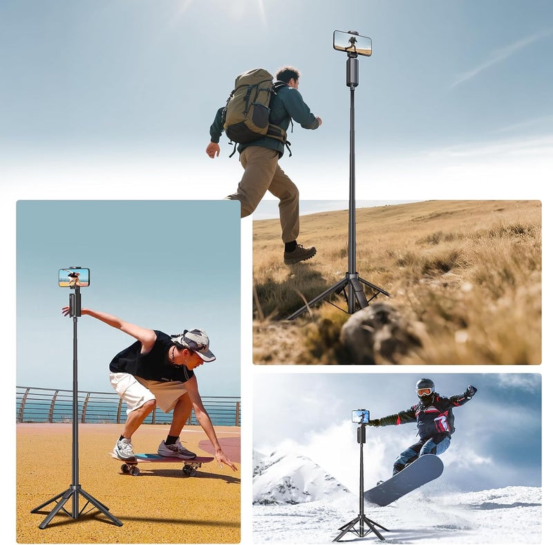 Fuloview Auto Face Tracking Tripod,67''Phone Tripod for iPhone,360° Rotation Follows Your Movement,Bluetooth Remote,Phone Holder for Vlog,Live Streaming, Video Call,Content Creators. - Image 4
